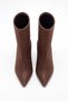 Women's Stony Heeled 7 cm Back Zipper Winter Brown Boots Ferma - 5