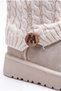 Women's Braided Sweater Suede Winter Boots with Fur Inside Women's Beige Boots Vale - 5