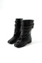 Belda Genuine Leather Black Belt Detailed Flat Sole Women's Boots & Boots - 5