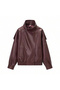 Women's Viral Zr Model New Season Stand Collar Leather Jacket - 2