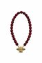 Miel Burgundy Beaded Bee Figured Necklace