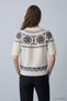 Short Sleeve Ethnic Patterned Sweater Natural - 3