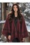 Fur Poncho Women's Fur Detailed Tasseled Triangle Shawl Poncho Knitwear Shoulder Shawl - 5