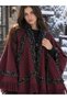 Fur Poncho Women's Fur Detailed Tasseled Triangle Shawl Poncho Knitwear Shoulder Shawl
