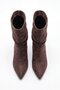 Kama Women's Suede Bellows 7 cm Heeled Brown Ankle Boots - 2