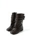 Belda Genuine Leather Black Belt Detailed Flat Sole Women's Boots & Boots - 2