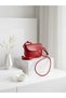 Women's red color knotted detailed flap crossbody bag daily shoulder bag.