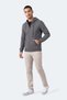 Nonstop I Men's Oversized Dark Gray Sweatshirt with Hood and Pockets - 8