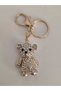 Gold Color Stone with Cute Bear Figure Keychain – Stone Detail Bag and Key Accessory - 2