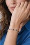 Gold Colored Interlocking Chain Small Dark Blue Evil Eye Bracelet - 2