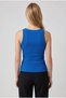 Women's Cobalt Blue U-Neck Strappy Ribbed Camisole Tank Top - 3