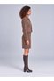 Women's Brown Suede Fabric Buttoned Pocket Jacket - 3