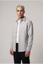 Men's Gray Cashmere Thick Soft Lumberjack Soft Textured Regular Old Money Culture Shirt Collar Jacket Cardigan - 2