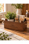 Farmhouse Wooden Organizer Case with Rope Handles 24X16X9 cm Brown