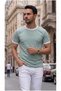 Men's cagla colorful t-shirt with bicycle collar and sleeve detail - regular fit