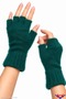 Winter Emerald Green Soft Textured Fingerless Cut-Out Half Finger Plush Comfortable Use Luxury Gloves Glove