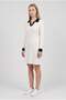 Women's Off-White Apaş Polo Collar Garnished Ribbed Knitwear Dress S-M-L Compatible - 2