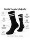 Unisex Black Socks with White Stripes Set of 9 Long Socks Daily Sports College Style Comfortable Women's Men's Socks - 2