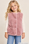 Girl's Vest 100% Cotton Plush with Buttons