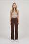 Women's Brown Spanish Flared Single Bottom Flexible Viscose Soft Medium Thick Fabric