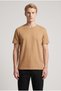 Men's Camel 100% Cotton Breathable Zero Bicycle Collar Standard Regular Fit Regular Cut Unprinted Bas