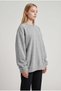 Women's Gray Melange Basic 0 Crew Neck Unprinted Plain Oversize Loose Loose Fit Fleece Sweatshirt - 2