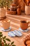 Decorative Concrete Marble Patterned Blue Color Hexagonal Model 4 Piece Coaster Set Set Bohemian Style Coaster