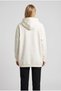 Women's Off-White Cream Ecru Plain Hooded Oversize 3 Thread Threaded Loose Fit Hoodie - 3