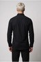 Men's Arturo Black Colored Soft Textured Gabardine Look Long Sleeve Shirt - 3