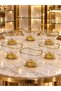 6 Gold Foot-Shaped Presentation Bowls with Gold Details