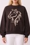 Women's Sweatshirt Swt02930 Brown - 4