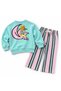 Girls' and Boys' 3-Thread Cotton Surf Printed Sweatshirt Tracksuit Set - 4