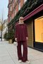 Alina Polo Collar Double Set Claret Red - 4