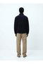 Regular Fit Plush Zippered Navy Blue Sweatshirt - 2