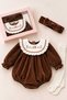 Baby Girl Mevlütlük 3-Piece Set Velvet Dress Hospital Release Crown Socks Boxed-Gift-(3-6 Months) Loose Fit - 3