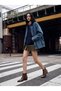 Relaxed Fit Half-Zip Fleece Navy Blue Sweatshirt - 4