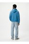Relaxed Fit Faded Fabric Text Printed Blue Sweatshirt - 2