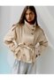 Women's Mock Neck Short Trench Coat - 2