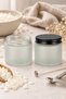 2 Pieces of 100 ml Frosted Glass Jars with Black Metal Lids - for Candle, Cream, Cotton and Hobby Storage - 4