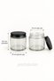 2 Pieces 100 ml Transparent Glass Jars with Black Metal Lids - for Candle, Cream, Cotton and Hobby Storage - 2