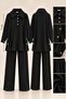 Alina Polo Collar Double Set Black - 7