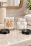 2 Pieces 100 ml Transparent Glass Jars with Black Metal Lids - for Candle, Cream, Cotton and Hobby Storage - 7