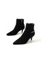 Senna Genuine Leather Suede Women's Pleated Detailed Thin Heeled Boots