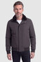 Brown Fur Collar Men's Zippered Coat