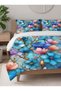 Blue Floral Pattern Colorful 3D Digital Printed Double Bedding Set with Sheets for Adult Bedroom Cotton Bedding Set - 4
