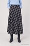 Plaid Patterned Flared Woven Skirt Laz0024 Dark Blue Gray - 6