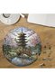 Japanese Garden Designed Custom Cut Round 272 Piece Wooden Puzzle Mpda777