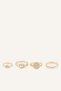 Women's Stone Detailed 4-Piece Ring I8783Axns