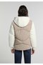 Regular Fit Hooded Zippered Lined Water Resistant Women's Beige Coat - 2