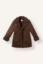 Suede Look Plush Lined V-Neck Parka for Girls H2031A826Au - 8